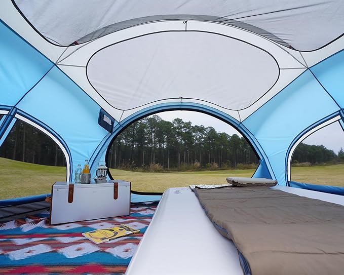 Vidalido 3-4 Person Camping Tent with 2 Large Mesh Door 4 Mesh Window Family Tents, Double Layer Waterproof Portable Easy Setup Camp Tent, Canvas Dome Tents for Camping Outdoor Hiking and Backpacking