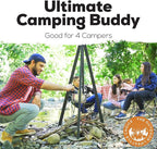 WEALERS Camping Cookware & Dinnerware Set- 17 Pieces Stainless Steel Pots and Pans Set with Plates, Bowls & Sporks in Travel Mesh Bag for Camping, Trekking, Backyard Picnic & Backpacking Gear