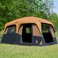 EVER ADVANCED 10 Person Camping Blackout Design Tent, Multi Room Tent for Family, Large Tents with Rainfly and Carry Bag, 2 Doors, Water-Resistant, 14ft x 10ft x 84in