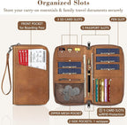 Fintie Family Passport Holder Wallet, RFID Blocking Travel Document Organizer Clutch Bag Credit Cards Case Cover for Women Men