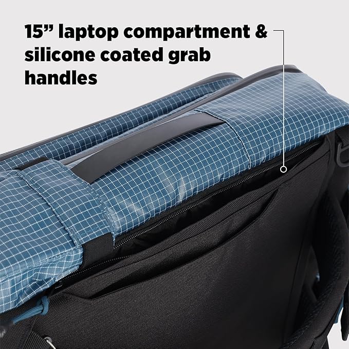 Topo Designs Global Travel Bag 30-40 Liter - Carry-on Compliant Versatile Pack, 3 Carry Options, External Laptop Sleeve (Eco-Friendly, 30L, Apex Black)