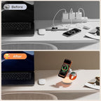 Wireless Charger 3 in 1, Magnetic Wireless Charger Stand with Night Light, 360° Rotation Portable Travel Charging Station Multiple Devices for iPhone 17/16/15/14/13/12, Apple Watch, AirPods Pro 3