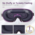 ringchan Full Blackout Sleep Mask for Meditation & Yoga – Soft, Skin-Friendly & Zero-Pressure on Eyelids – Ideal for Sleep, Travel & Relaxation – Deep Lavender Purple