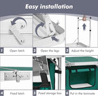 Camp Field Camping Folding Aluminum Table with Adjustable Legs for Outdoor Travel Beach, Backyards, BBQ, Party and Picnic Foldable Table