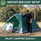 Happy Travel 1/2/3/4 Person Camping Tent, Instant Easy Pop Up Tents for Camping,Automatic Waterproof Family Camping Tent, Easy Set Up Tent,Portable Windproof Dome Tent for Camping Hiking & Traveling