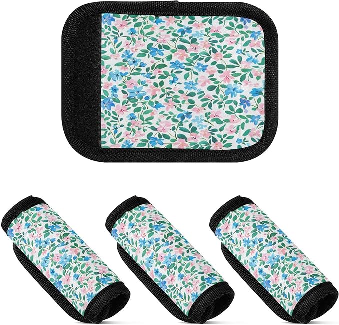 Qilmy Fresh Style Floral Fragments Luggage Handle Wrap 2Pack Luggage Identifiers Tag Comfort Handle Grips Cover for Stroller Suitcase Bag Airplane Travel Accessories1523