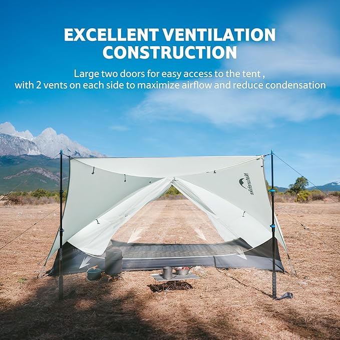 Naturehike Mongar UL 1-2 Person Backpacking Tent,15D Nylon Waterproof Ultralight One Person Two Person Tent with Footprint