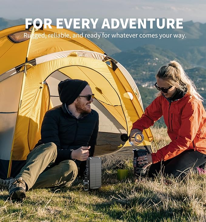 Dexnor Solar Charger Power Bank 27,000mAh, 65W PD3.0 & QC3.0 Fast Charging Powerbank External Battery Pack Portable Wireless Chargers with Flashlight and Carabiner, Compatible with MagSafe & Qi