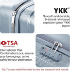 Hanke Luggage Sets 3 piece Carry On Luggage with Wheels PC Hard Shell Suitcases Lightweight Checked Travel Luggage Large Travel Suitcase Woman Men 20/24/29 Inch(Grey)