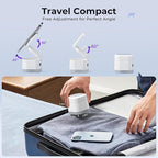 5 in 1 Wireless Charger, Foldable Wireless Charging Station with Night Light for Apple Magnetic Charger, Retractable Cable Fast Charger Stand for iPhone 17/16/15/14/13/12, Apple Watch, AirPods Pro 3