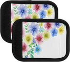 4 Pack Flowers Luggage Handle Wrap, Detachable Luggage Tag, Neoprene Suitcase Wrap with Comfort Grip & Bright Identifier for Suitcase, Travel Bag, Sports Bag