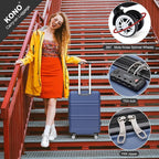Kono Luggage Set 4 Piece Carry On Hardside Luggage with TSA Lock Spinner Wheels Carry On Suitcase Navy