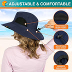 SUN CUBE Wide Brim Sun Hat Men Women, Fishing Hats Sun UV Protection, Mens Hiking Bucket Hat Safari Beach Boonie, UPF 50+