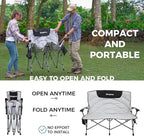KingCamp Double Camping Chair, Oversized Heavy Duty Loveseat for Adults Portable Folding XL 2 Person Couch Padded Comfortable Two Seat with Cup Holder for Outdoor Lawn Backyard