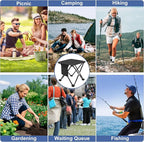 Folding Camping Stool for Adults, Small Portable Camp Stool Lightweight, Mini Chair Folding Fishing Chair Portable Foot Stool & Camping Seat for Outdoor Travel