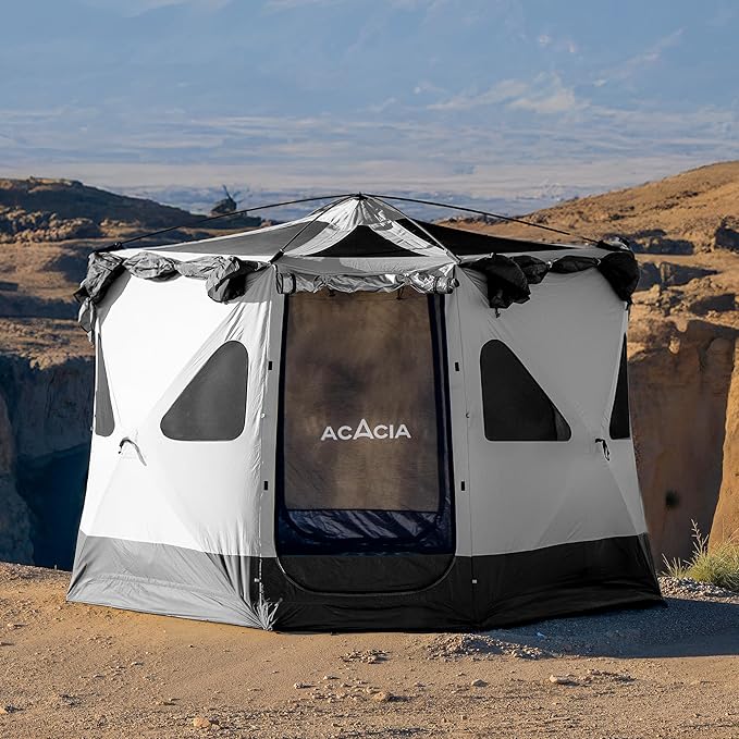 Space Acacia Lite Camping Tent | 2/3/4/8 Person Pop Up Tents for Camping | Lightweight & Durable Beach Tent | Level 7 Wind Resistance, UPF 50+ | Quick Setup for Camping & Backyard