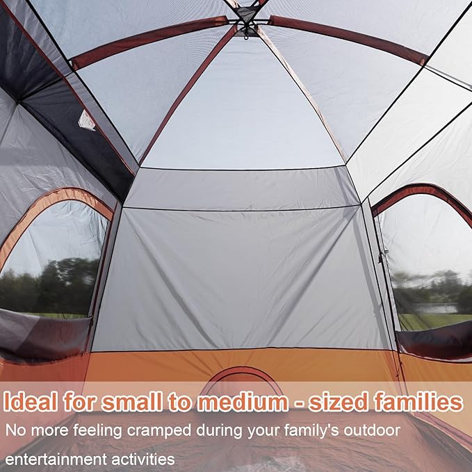 Vidalido Tents，3-4 Person Camping Tent with Extended Vestibule，Weather Resistant Family Tents with Breathable Mesh Windows，Easy Install Waterproof Outdoor Tent for Backpacking and Camping Hiking