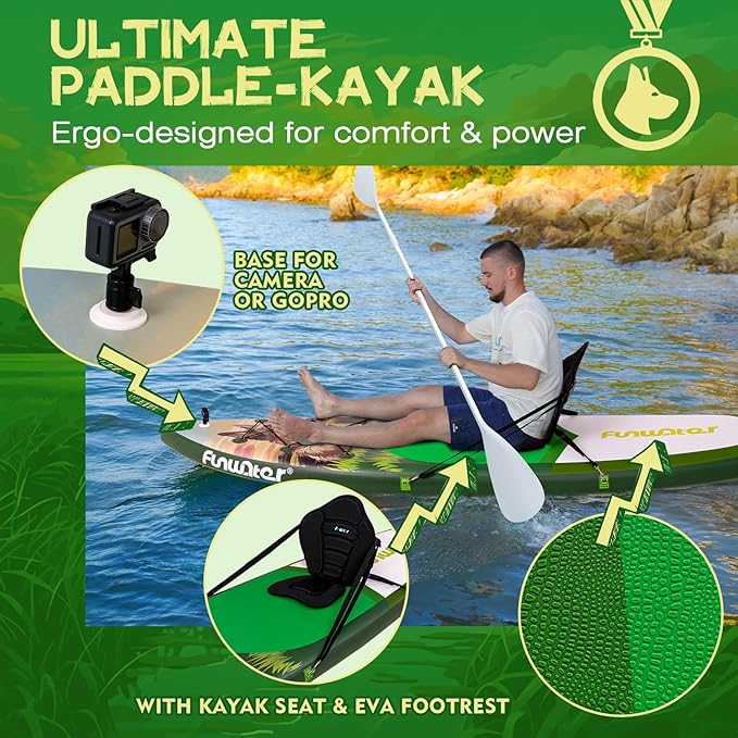 FunWater Stand Up Paddle Board Ultra-Light Inflatable Paddleboard with SUP Accessories for Adults & Youth of All Skill Levels