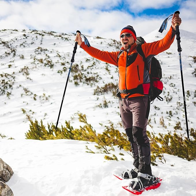 Walking Sticks for Men & Women - 14.5" Foldable Hiking Poles for Backpacking, Exercising and Traveling, Set of 2 Aluminum Nordic Collapsible Trekking Poles