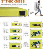 3 Inch GAIALOOP Thick Memory Foam Camping Mattress Sleeping Pad [Car/Tent/Cot] Glamping Portable Floor Mat Roll Up Futon Mattress for Guests Sleepover