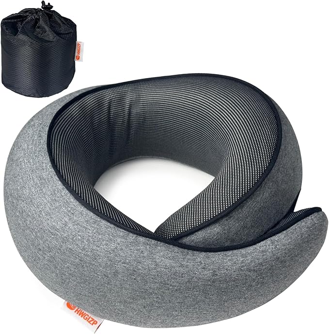 Travel Pillow | High-Density Memory Foam Pillow with 360° Surround Support. Ergonomically Designed. Ideal for Airplane Travel and Home Use.