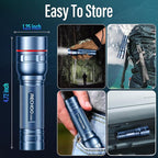 RECHOO Rechargeable Flashlights High Lumens, Super Bright Flash Light 2 Pack, Small Zoomable LED Flashlight with 3 Lighting Modes, Portable Tactical Flashlight for Camping Essentials (Blue)