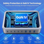 USB C Charger Block 515W[2025 Upgraded] GaN IV 8 Port Fast Charging Station Hub,Dual PD 100W USB C Laptop Charger Compatible with MacBook Pro/Air,iPad,iPhone 16/15,Galaxy S23/S24 Steam Deck Dell XPS