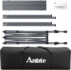 Camping Table Foldable, 2 Adjustable Height 34.2”, Large Roll Up Camping Table Support 264lbs with Storage Basket and Bag, Aluminum Outdoor Table, for Picnic Travel BBQ, 39.4” x 19.7”, Black