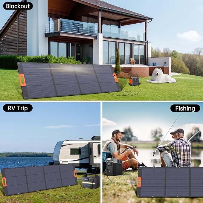 N-Type 16BB 200W Portable Solar Panel for EF/Jackery/Bluetti/Anker Power Station,Solar Panel ETFE USB-A &Type-C IP68 25% High Efficiency for Camping RV Outages Emergencies Home Backuot
