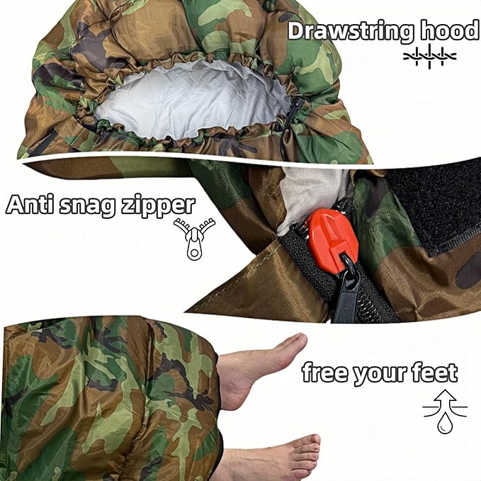 Sleeping Bags for Adults，Lightweight Waterproof Compact Sleeping Bag with Stuff Sack for Warm Camping Cold Hiking Traveling Outdoor Activities