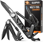 Multitool Carabiner with Pocket Knife, EDC Gear with Folding Knives, Bottle Opener, Window Breaker And Screwdriver, Fishing Gifts for Men Unique, Tactical Survival Gear for Camping And Hiking