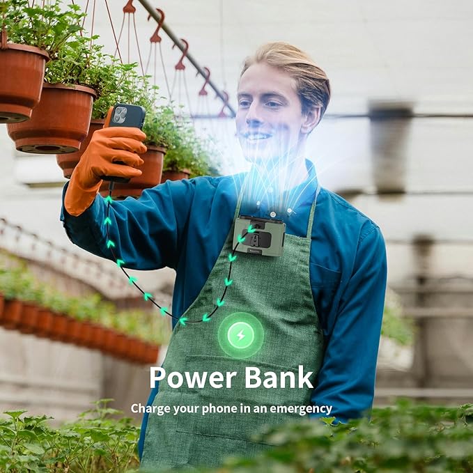 Socool 20000mAh Portable Waist Fan Clip on Wearable Belt Personal Fans Rechargeable Battery Operated, 40H Cooling Fan with 10 Speeds & Dual Motors, Neck Fans Hanging Hands-Free for Outdoor Travel