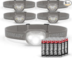EVEREADY LED Headlamps Pro200 [5-Pack], IPX4 Water Resistant, Bright and Durable Head Lights for Camping, Hiking, Emergency Power Outage (Batteries Included)