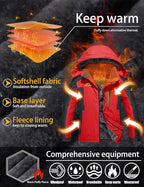 TACVASEN Men's Winter Ski Jacket Waterproof Snow Coats Snowboard Fleece Lining Jacket Warm Parka with Hooded