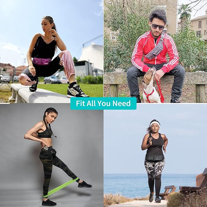 Waterfly Slim Soft Polyester Water Resistant Waist Bag Pack for Man Women Outdoors Running Climbing Carrying iPhone 5 6 Plus Samsung S5 S6 (Gray)