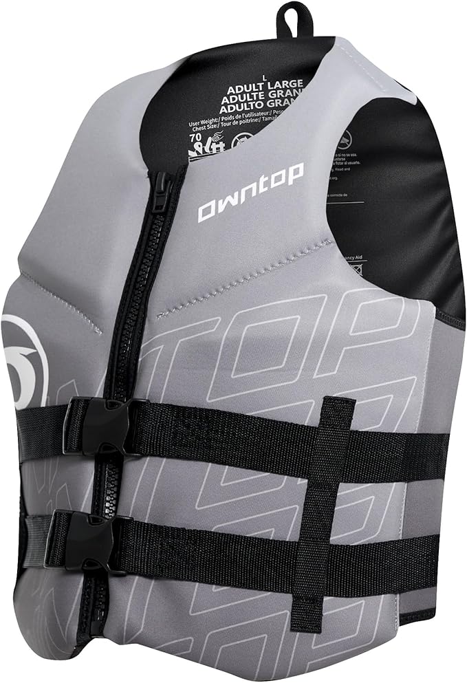 Owntop Swim Vest Adult Water Sport Vest Neoprene Floaties for Swimming, Boating, Kayaking, Fishing | Adjustable Zipper Dual Buckle Foldable Buoyancy Jacket