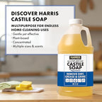 HARRIS Multi-Purpose Pure Castile Soap, Made with Olive, Coconut, and Pine Tree Oil, Uses for Cleaning Face, Body, Hand, Hair, Home, Dishes, and Laundry