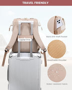 LOVEVOOK 18 Inch Laptop Backpack for Women, Large Capacity Travel Backpack with Organizer Bag, Waterproof Carry on Backpack Purse Work Bag with USB Port for College Teacher Nurse, 2PCS