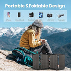 FlexSolar 30W Portable Solar Charger, ETFE Foldable Panel with QC3.0 18W USB-A/USB-C & IP67 Waterproof - Fast Charging for Phones, Tablets, Power Banks in Camping Hiking Outdoor