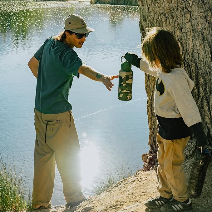 BOTTLE BOTTLE 32oz Insulated Water Bottle Stainless Steel Sport Water Bottle with Straw Dual-use Lid Design for Gym with Pill Box