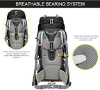 MOUNTAINTOP 80L Internal Frame Backpack for Man & Women Backpacking Hiking Backpack with Rain Cover