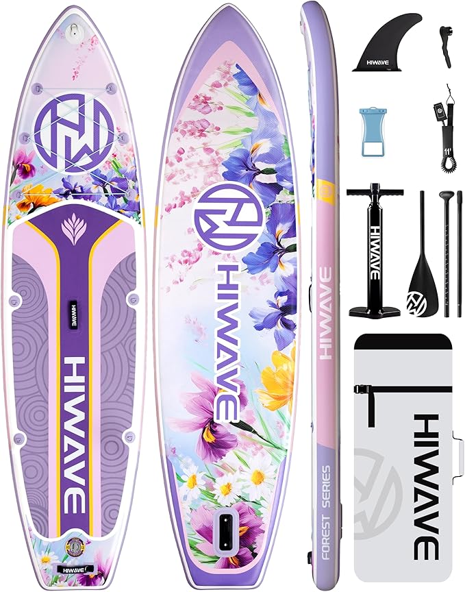 Inflatable Paddle Board 11 '* 34 "* 6" Extra Wide Sup Board, 420lb Capacity Paddle Board for Adults, Suitable for Sea and Lakes, 2+1Family Board