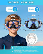 Greatever Dry Snorkel Set,Panoramic Wide View,Anti-Fog Scuba Diving Mask,Professional Snorkeling Gear