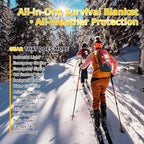 SecuCaptain Survival Emergency Thermal Blankets: Extra Large 84” x63” Space Mylar Blanket Kit for Outdoor Cold Winter Camping Hiking Car Bug Out Bag or First Aid - 4 Pack Gold