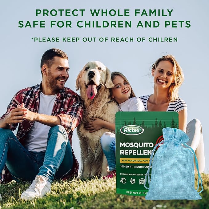 Mosquito Repellent Outdoor Patio Pouches: Natural Insect Deterrent with Citronella & Peppermint Oils - Safe for Kids & Pets - Ideal for Yard, Camping, Home & Indoor Use - 10 Hanging Portable Pouches