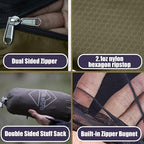 Onewind 12Ft Camping Hammock with Mosquito Net and Structure Ridgeline, Lightweight Portable Double Hammock with 12ft Tree Straps and Bugnet, Ideal for Wild Camping, Hiking, Backpacking, OD Green