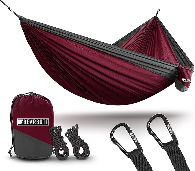 Bear Butt 2 Person Portable Hammock - Backpacking to Camping - Double Hammock for Travel & Outdoor