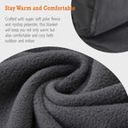 4-in-1 Large Camping Blankets - Waterproof, Windproof Fleece Outdoor Blankets for Stadium, Sports, Car, Concert - 81"x57", Portable (Royal Blue)