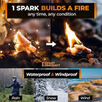 Non-Toxic Waterproof Fire Starters with 5+ Minute Burn for Emergencies, Survival, Campfires, Fire Pits, Grills - Made in The USA - 80 Pack