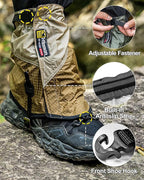Trail Gaiters, Waterproof Low Shoe Protectors, Adjustable Boots Gators for Hiking & Running - Prevents Debris in Shoes